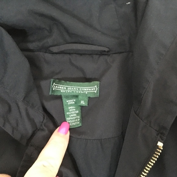 RALPH LAUREN JEAN COMPANY VINTAGE WINDBREAKER/RAIN JACKET SIZE XL BLACK - Picture 2 of 5